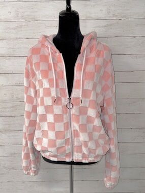 NEW! Angel Cult Checkered Plush Zip Up